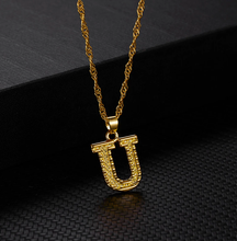 Load image into Gallery viewer, Fashion Initial Letter Necklace, Tiny Alphabet Pendant Gold Color Necklace