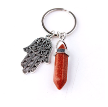 Load image into Gallery viewer, Natural Healing Stone Keychain For Protection