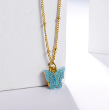 Load image into Gallery viewer, Butterfly Black Necklace - Trendy Butterfly necklace Gold tone