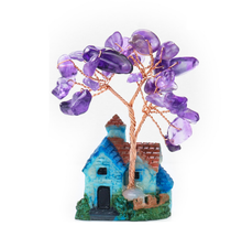 Load image into Gallery viewer, Miniature Mini Crystal Feng Shui Tree Gemstone Chip Crystal Tree Of Life/ Chakra Tree Healing