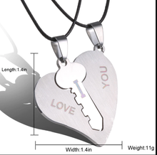 Load image into Gallery viewer, 2 PC Set Heart I love you Necklace Black Robe necklace Set