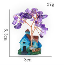 Load image into Gallery viewer, Miniature Mini Crystal Feng Shui Tree Gemstone Chip Crystal Tree Of Life/ Chakra Tree Healing