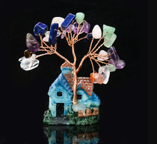 Load image into Gallery viewer, Miniature Mini Crystal Feng Shui Tree Gemstone Chip Crystal Tree Of Life/ Chakra Tree Healing