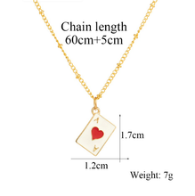 Load image into Gallery viewer, Punk Style Lovely Poker Necklace - Trendy necklace Gold tone