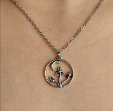 Load image into Gallery viewer, Mushroom Necklace for Women, Boho Jewelry for Gift, Silver Mushroom Pendant, Hippie Jewelry,