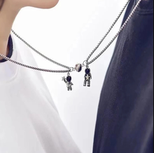 Load image into Gallery viewer, 2 PC Set I love you Astronauts necklace Set Couple's GIFT