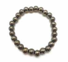 Load image into Gallery viewer, Pyrite Bracelet 8mm Genuine and natural pyrite bracelet For Money & Good Luck