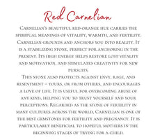 Load image into Gallery viewer, Carnelian Bracelet | Root Sacral Chakra Healing Stone | Virgo Zodiac | Vitality | Passion | Energy Boost | Natural | Creativity | Protection