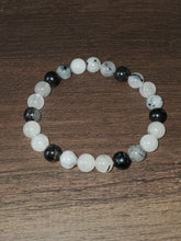 Load image into Gallery viewer, Tourmalinated Quartz Bracelet  8mm Energy Shielding Spiritual Stone