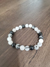 Load image into Gallery viewer, Tourmalinated Quartz Bracelet  8mm Energy Shielding Spiritual Stone