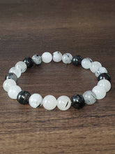 Load image into Gallery viewer, Tourmalinated Quartz Bracelet  8mm Energy Shielding Spiritual Stone