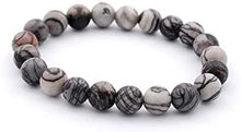 Load image into Gallery viewer, Natural Black Picasso Bracelet for inner peace & transformation 8mm
