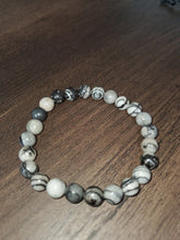 Load image into Gallery viewer, Natural Black Picasso Bracelet for inner peace & transformation 8mm