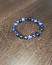 Load image into Gallery viewer, Blue Soladite harmony, and intuition that helps open the throat chakra 8mm