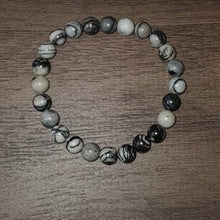 Load image into Gallery viewer, Natural Black Picasso Bracelet for inner peace & transformation 8mm