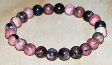 Load image into Gallery viewer, Rhodonite Bracelet Pink Rhodonite Stretch Bracelet | 8mm Rhodonite ball Bead Bracelet | Healing Crystal