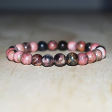 Load image into Gallery viewer, Rhodonite Bracelet Pink Rhodonite Stretch Bracelet | 8mm Rhodonite ball Bead Bracelet | Healing Crystal