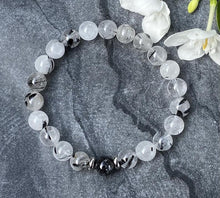 Load image into Gallery viewer, Natural Black Picasso Bracelet for inner peace & transformation 8mm