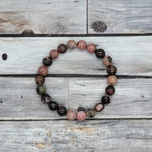 Load image into Gallery viewer, Rhodonite Bracelet Pink Rhodonite Stretch Bracelet | 8mm Rhodonite ball Bead Bracelet | Healing Crystal