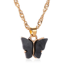 Load image into Gallery viewer, Different Colors Butterfly Necklace - Trendy Butterfly necklace GOLD tone -