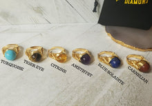 Load image into Gallery viewer, Wire Wrap Healing Crystal Rings (Adjustable)