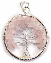 Load image into Gallery viewer, Tree of Life Necklace- Chakra Necklace Rose Quartz