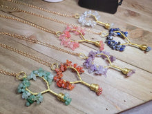 Load image into Gallery viewer, Natural Handmade Crystal Feng Shui Necklace Carnelian, Amethyst,