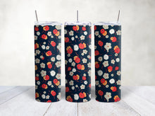 Load image into Gallery viewer, Flowers all over Tumbler Tumbler Cup with Straw and Lid, Morning Cup