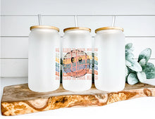 Load image into Gallery viewer, Be Kind To Your Mind Themed Iced Coffee Cup Glass - Trendy Glass Jar