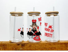 Load image into Gallery viewer, Conejo Bad Bunny Halloween Themed Iced Coffee Cup Glass - Trendy Glass Jar