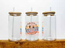 Load image into Gallery viewer, Be Kind To Your Mind Themed Iced Coffee Cup Glass - Trendy Glass Jar