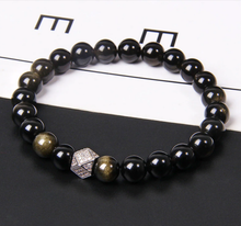 Load image into Gallery viewer, Black Obsidian Bracelet For healing & Protection Semi Precious bracelet