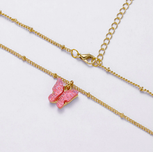 Load image into Gallery viewer, Butterfly Black Necklace - Trendy Butterfly necklace Gold tone