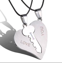 Load image into Gallery viewer, 2 PC Set Heart I love you Necklace Black Robe necklace Set