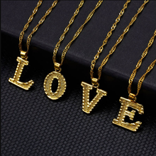Load image into Gallery viewer, Fashion Initial Letter Necklace, Tiny Alphabet Pendant Gold Color Necklace