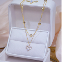 Load image into Gallery viewer, Heart Love Double Necklace Beautiful Gift Heart Necklace Love Necklace