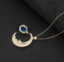 Load image into Gallery viewer, Moon Star Pendant Necklace - Trendy Moon necklace Gold tone -