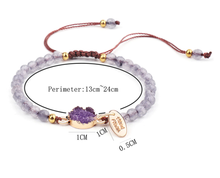 Load image into Gallery viewer, Elegant Amethyst Beaded Bracelet - Adjustable 19 CM with Stunning Lava Options