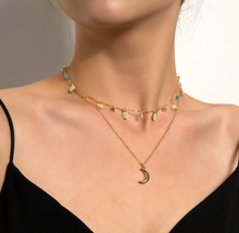 Load image into Gallery viewer, Moon Charm Pendant Choker Necklace- Trendy Moon necklace