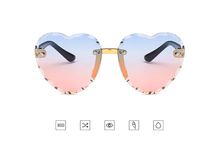 Load image into Gallery viewer, Lb Diamond - Heart Shape Heart Sunglasses Retro Vintage Boho Translucent Sun Glasses