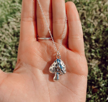 Load image into Gallery viewer, Mushroom Necklace for Women, Boho Jewelry for Gift, Silver Mushroom Pendant, Hippie