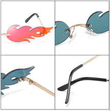 Load image into Gallery viewer, Fire Flame Rimless Sunglasses Multi-color Frameless Rave Festival Hot Fashion Beachwear Party | Trendy Fire