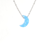 Load image into Gallery viewer, Silver Moon Stone Necklace   Crystal Necklace