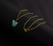 Load image into Gallery viewer, Sterling Silver Blue Opal Stone Butterfly Necklace Trendy necklace , Handmade