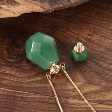 Load image into Gallery viewer, Perfume Bottle Necklace Made with Genuine Stones