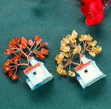 Load image into Gallery viewer, Miniature Mini Crystal Feng Shui Tree Gemstone Chip Crystal Tree Of Life/ Chakra Tree Healing