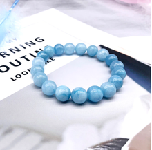 Load image into Gallery viewer, Blue Chalcedony Bracelet Powerful Bracelet 8mm Healing Energy Crystal