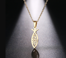 Load image into Gallery viewer, Golden Jesus Pendant necklace Trending Necklace , Gold plated charm,