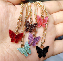 Load image into Gallery viewer, Butterfly Black Necklace - Trendy Butterfly necklace Gold tone