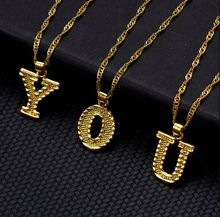 Load image into Gallery viewer, Fashion Initial Letter Necklace, Tiny Alphabet Pendant Gold Color Necklace